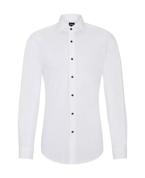 Men's Easy-Iron Stretch Slim-Fit Dress Shirt White - 4