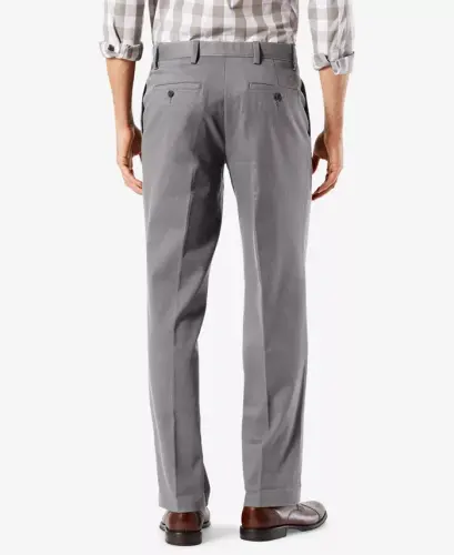 Men's Easy Straight Fit Khaki Stretch Pants-Burma Grey - DOCKERS (1)