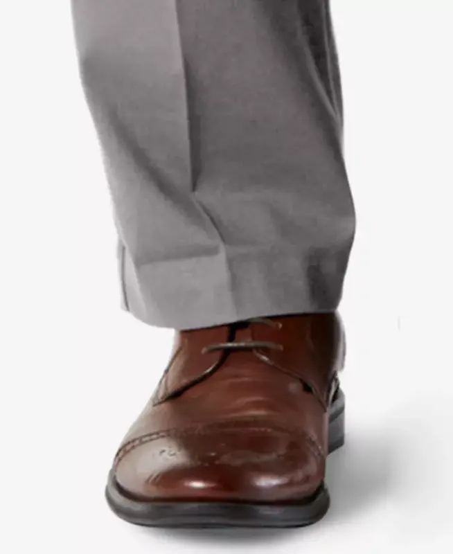 Men's Easy Straight Fit Khaki Stretch Pants-Burma Grey - 6