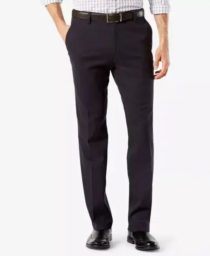 Men's Easy Straight Fit Khaki Stretch Pants-Dockers Navy - 1