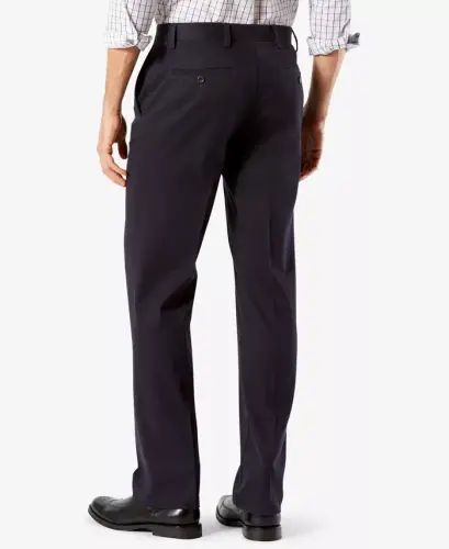 Men's Easy Straight Fit Khaki Stretch Pants-Dockers Navy - DOCKERS (1)