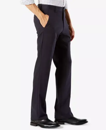 Men's Easy Straight Fit Khaki Stretch Pants-Dockers Navy - 3