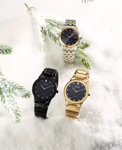 Men's Eco-Drive Axiom Diamond Accent Black Ion-Plated Stainless Steel Bracelet Watch 40mm AU1065-58G - 4