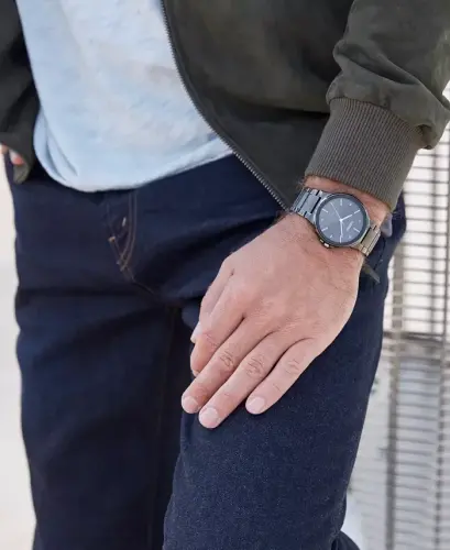 Men's Eco-Drive Axiom Kulrang zanglamaydigan po'lat bilaguzukli soat 41mm-Kulrang - 5