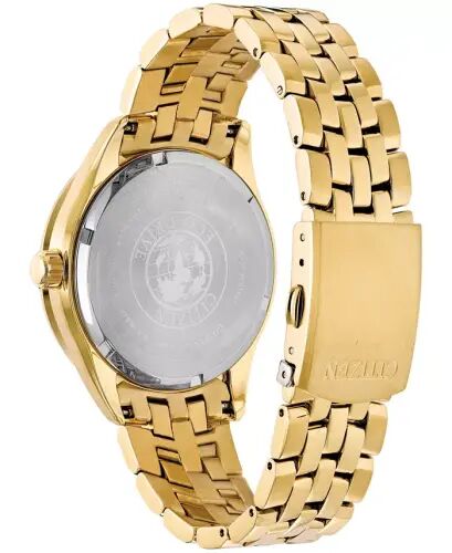 Men's Eco-Drive Corso Diamond-Accent Gold-Tone Stainless Steel Bracelet Watch 41mm-Gold - 3