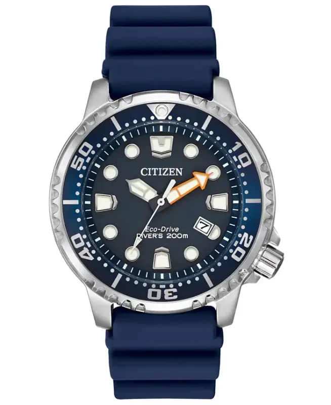Men's Eco-Drive Promaster Diver Blue Strap Watch 42mm BN0151-09L - 1