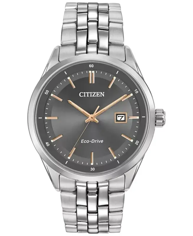 Men's Eco-Drive zanglamaydigan po'lat bilaguzukli soat 41mm BM7251-53H-Kumush - CITIZEN