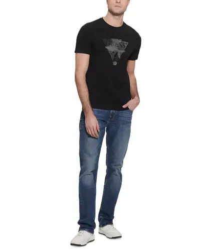 Men's Eco Triangle Crewneck Tee-Jet Black - GUESS (1)