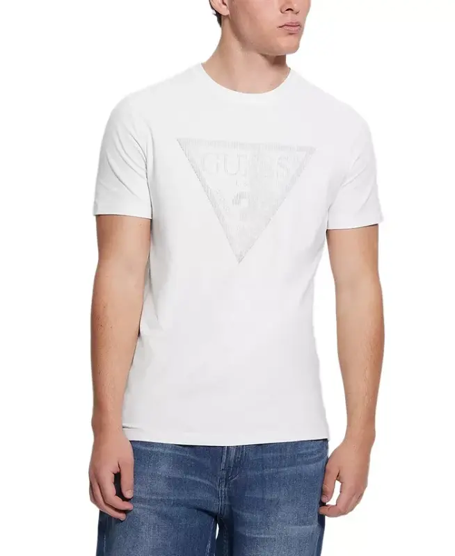 Men's Eco Triangle Crewneck Tee-Pure White - 1