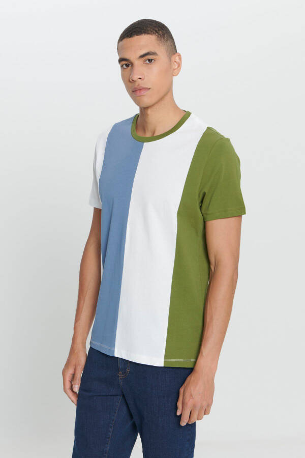 Men's Ecru-Khaki Standard Fit Regular Cut 100% Cotton - 4