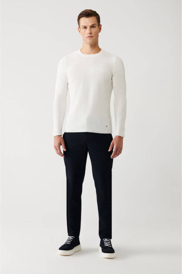 Men's Ecru Knit Sweater - 12