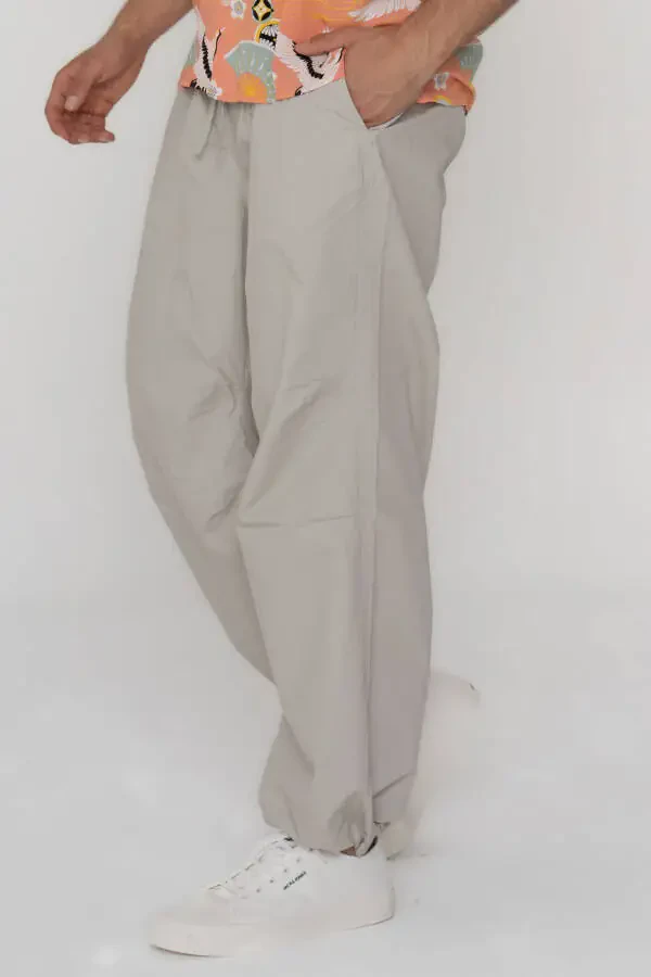 Men's Elastic Waist Parachute Pants - 4