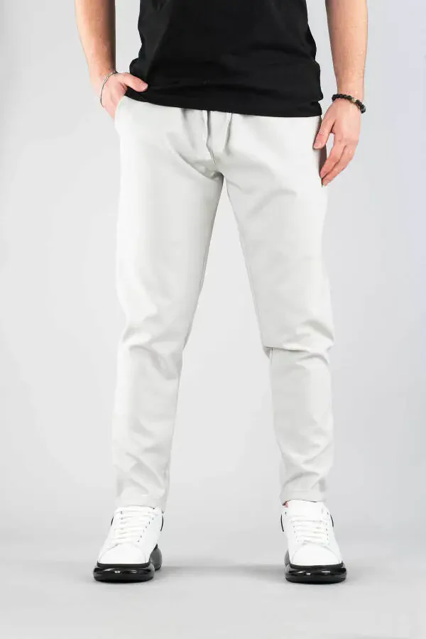 Men's Elastic Waist Ribbed Jogger Pants - 3