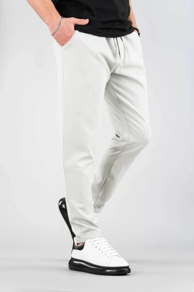 Men's Elastic Waist Ribbed Jogger Pants - 6