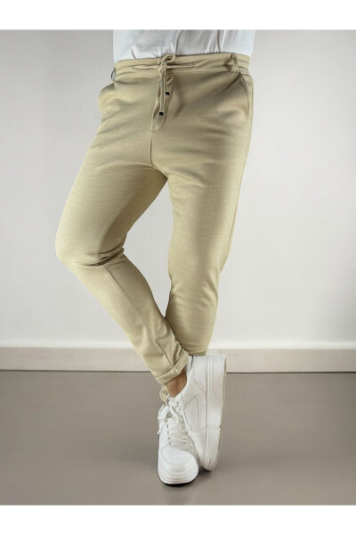 Men's Elastic Waistband Double Leg Fleece Jogger - 6