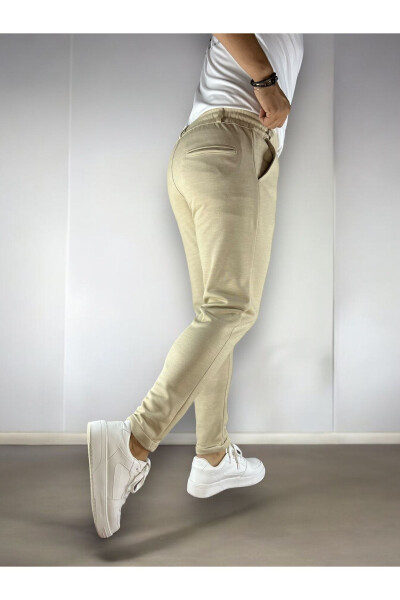 Men's Elastic Waistband Double Leg Fleece Jogger - 5