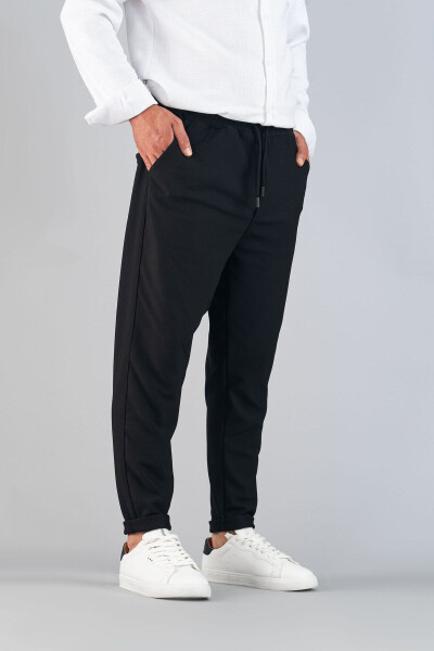 Men's Elastic Waistband Slim Fit Stretchy Lycra Basic Cotton Jogger Pants - 6