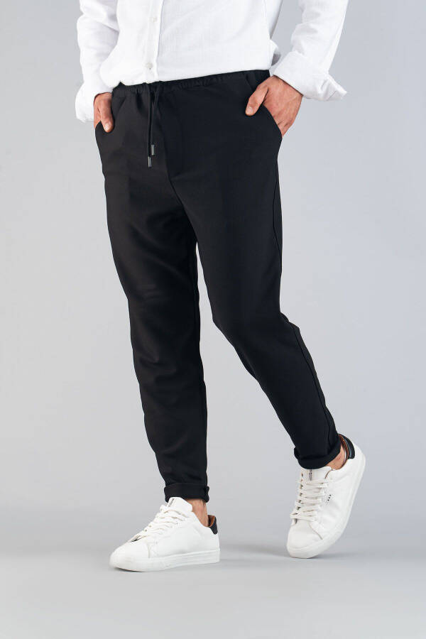 Men's Elastic Waistband Slim Fit Stretchy Lycra Basic Cotton Jogger Pants - 7