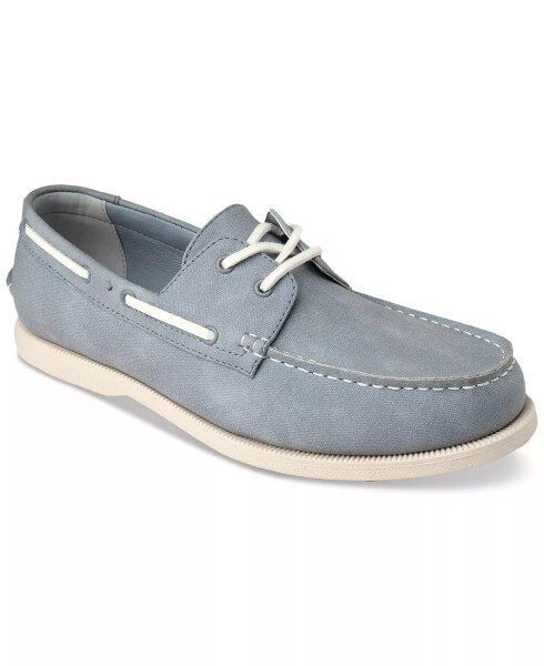 Men's Elliot Lace-Up Boat Shoes, Created for Modazone Light Blue - 4