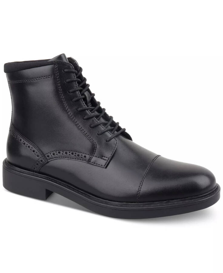 Men's Elroy Lace-Up Cap-Toe Boots, Created for Modazone Black - 1