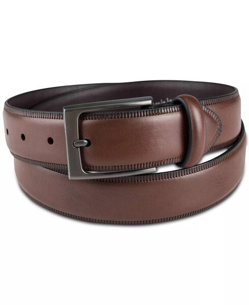 Men's Embossed Edge Belt, Created for Modazone Cognac - 1