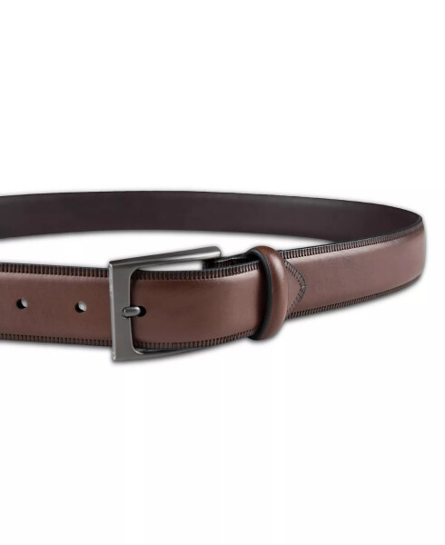 Men's Embossed Edge Belt, Created for Modazone Cognac - 3