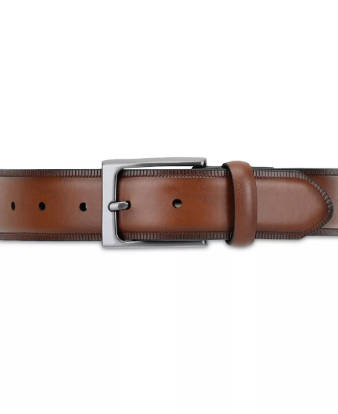 Men's Embossed Edge Belt, Created for Modazone Cognac - 8