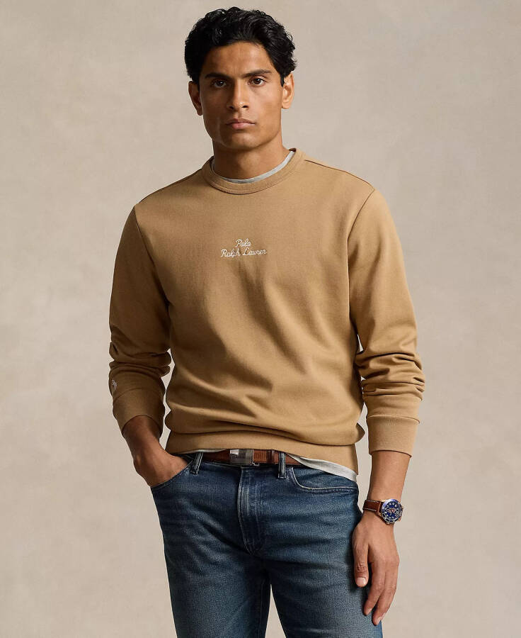 Men's Embroidered-Logo Double-Knit Sweatshirt Camel - 1