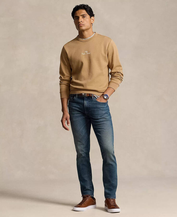 Men's Embroidered-Logo Double-Knit Sweatshirt Camel - 4