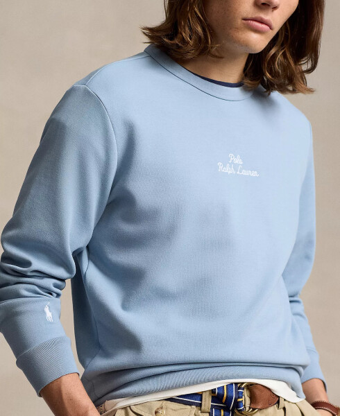 Men's Embroidered-Logo Double-Knit Sweatshirt Vessel Blue - 3