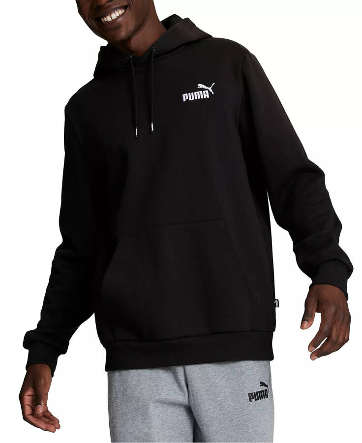 Men's Embroidered Logo Fleece Hoodie Black/ White - 1