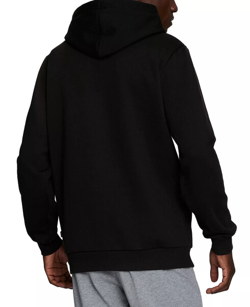 Men's Embroidered Logo Fleece Hoodie Black/ White - 2