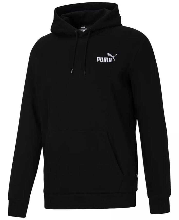 Men's Embroidered Logo Fleece Hoodie Black/ White - 4