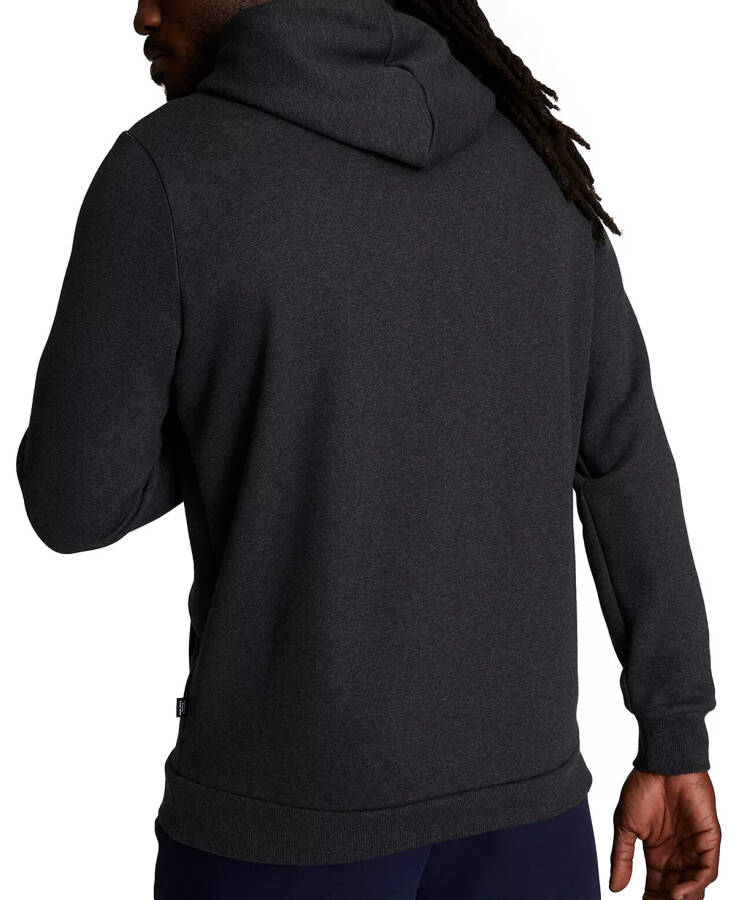 Men's Embroidered Logo Fleece Hoodie Dark Grey Heather - 2