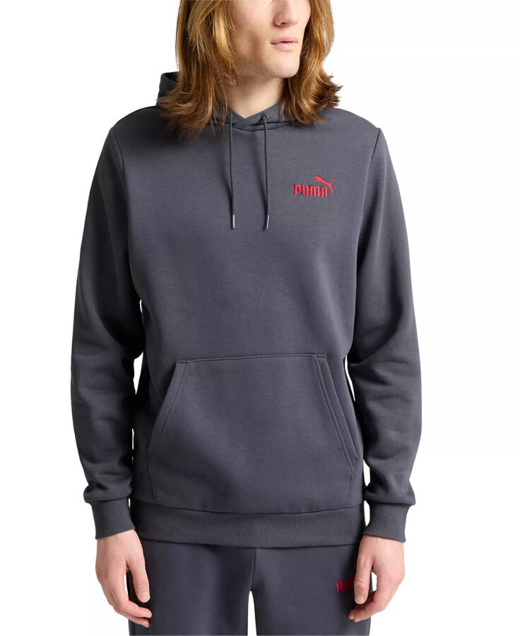 Men's Embroidered Logo Fleece Hoodie Galactic Gray - 1