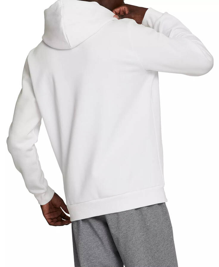 Men's Embroidered Logo Fleece Hoodie White - 2