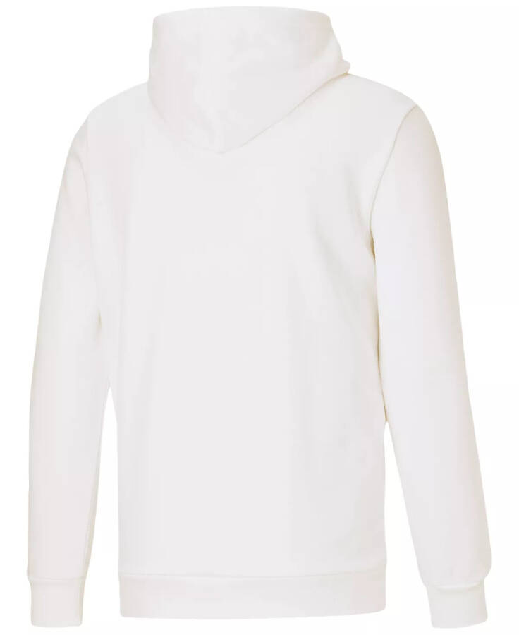 Men's Embroidered Logo Fleece Hoodie White - 5