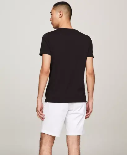 Men's Embroidered Logo Regular-Fit Crewneck T-Shirt - Jet Black - TOMMY HILFIGER (1)