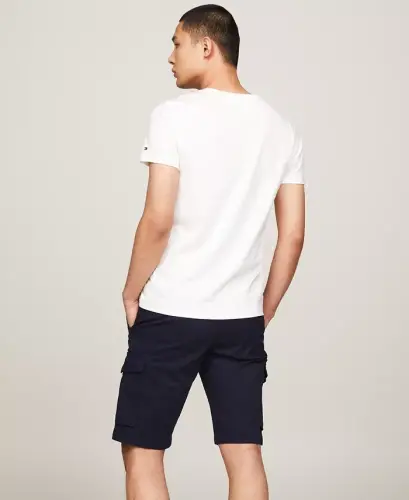 Men's Embroidered Logo Slim-Fit Crewneck T-Shirt-Snow White - TOMMY HILFIGER (1)