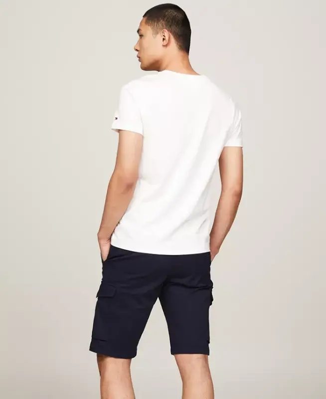 Men's Embroidered Logo Slim-Fit Crewneck T-Shirt-Snow White - 2