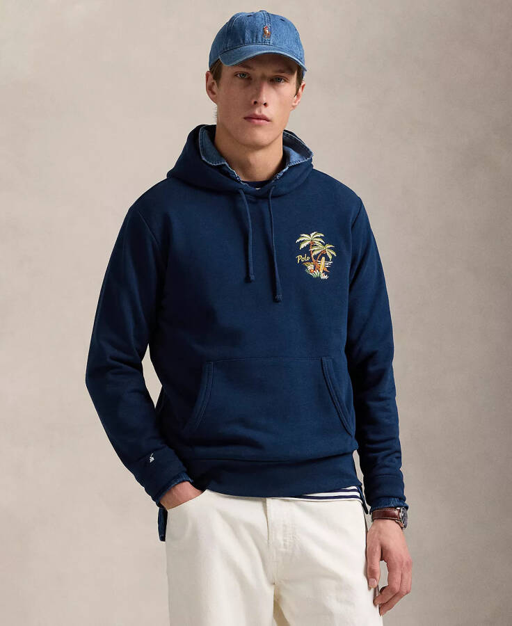 Men's Embroidered Loopback Fleece Hoodie Blue - 1