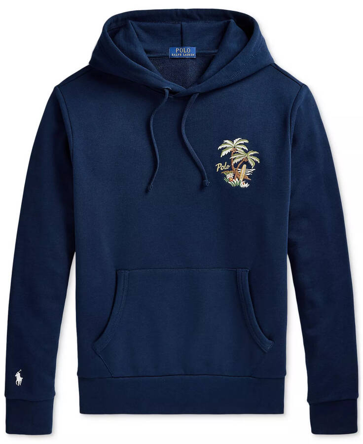 Men's Embroidered Loopback Fleece Hoodie Blue - 5