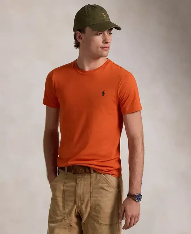 Men's Embroidered Pony Classic-Fit T-Shirt - College Orange - 1