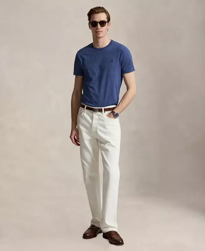 Men's Embroidered Pony Classic-Fit T-Shirt - Derby Blue Heather - 2