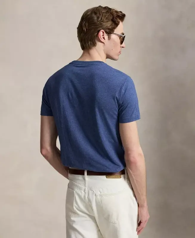 Men's Embroidered Pony Classic-Fit T-Shirt - Derby Blue Heather - 5