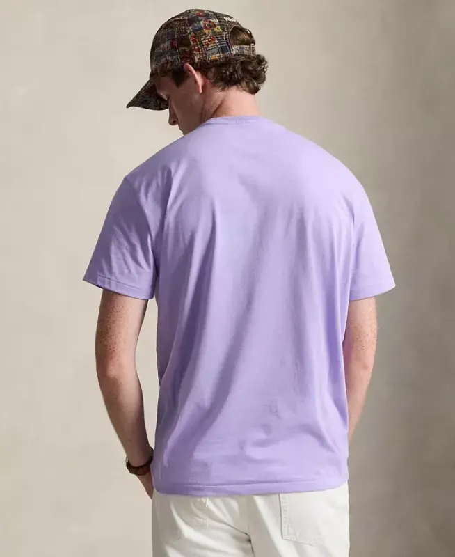 Men's Embroidered Pony Classic-Fit T-Shirt - Powder Purple - 4