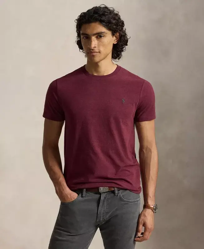 Men's Embroidered Pony Classic-Fit T-Shirt - Spring Wine Heather - 1