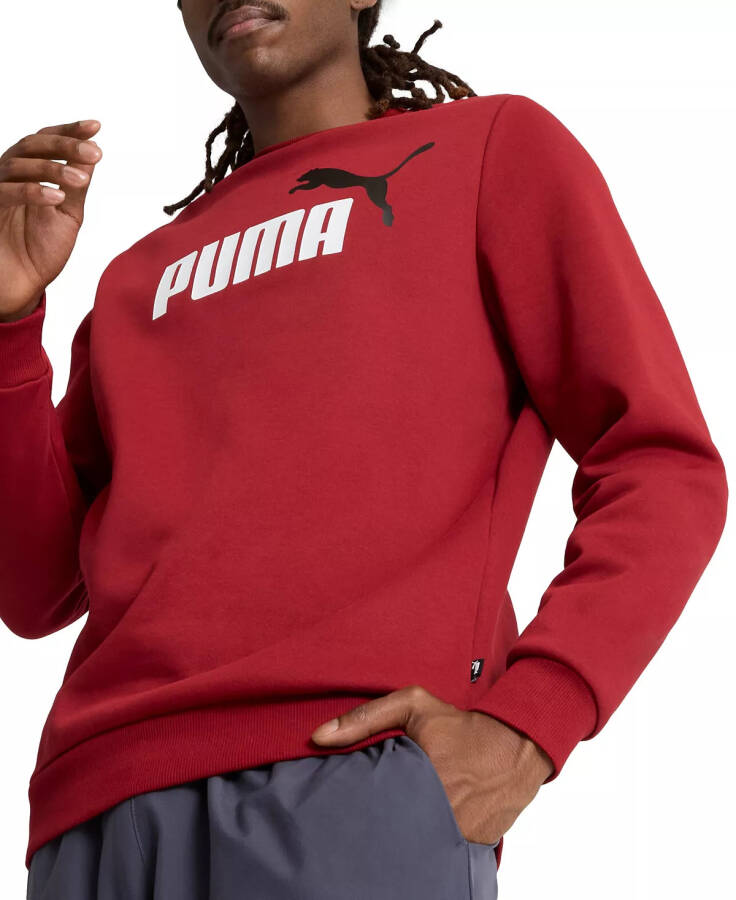 Men's ESS+ Big Logo Crewneck Fleece Sweatshirt Intense Red - 1