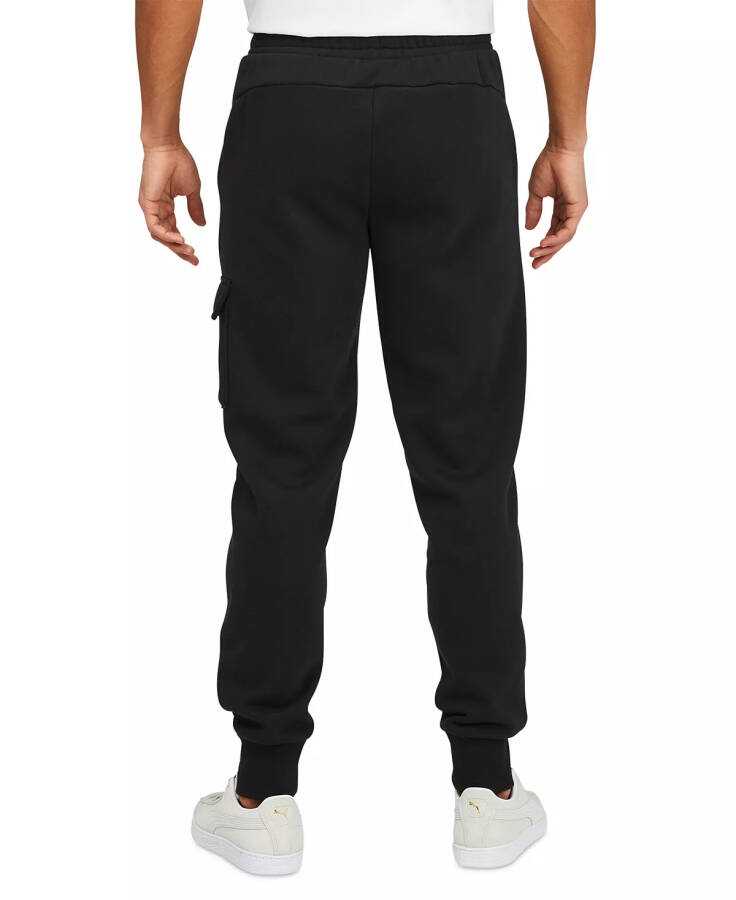 Men's Ess Logo-Print Fleece Cargo Jogger Pants Peacoat - 4