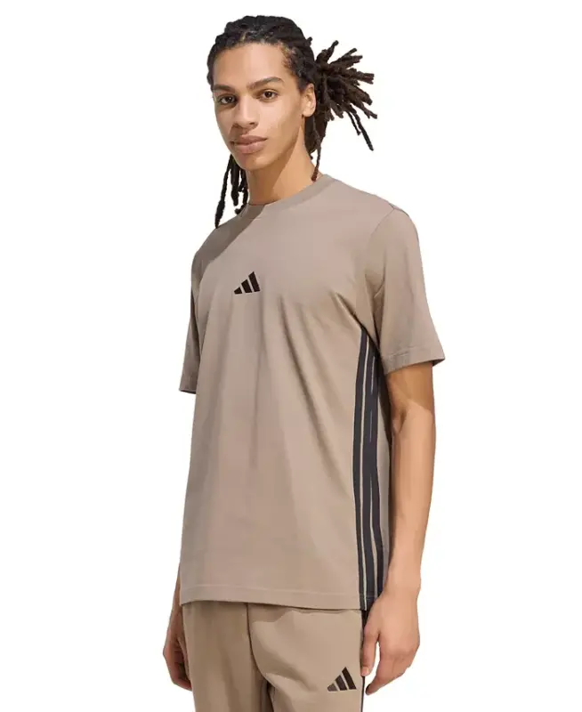Men's Essential 3-Stripes Single Jersey T-Shirt - Khasix/Black - 1